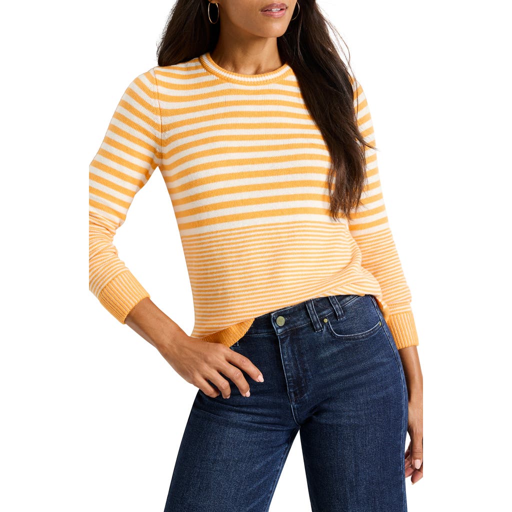Nic + Zoe Nic+zoe Stripe High-low Cotton Blend Sweater In Multi