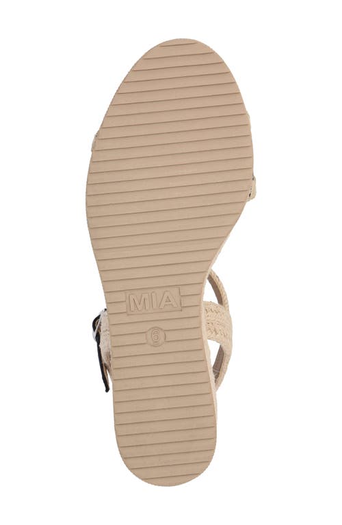 Mia Becky Ankle Strap Espadrille Platform Wedge Sandal In Natural/black