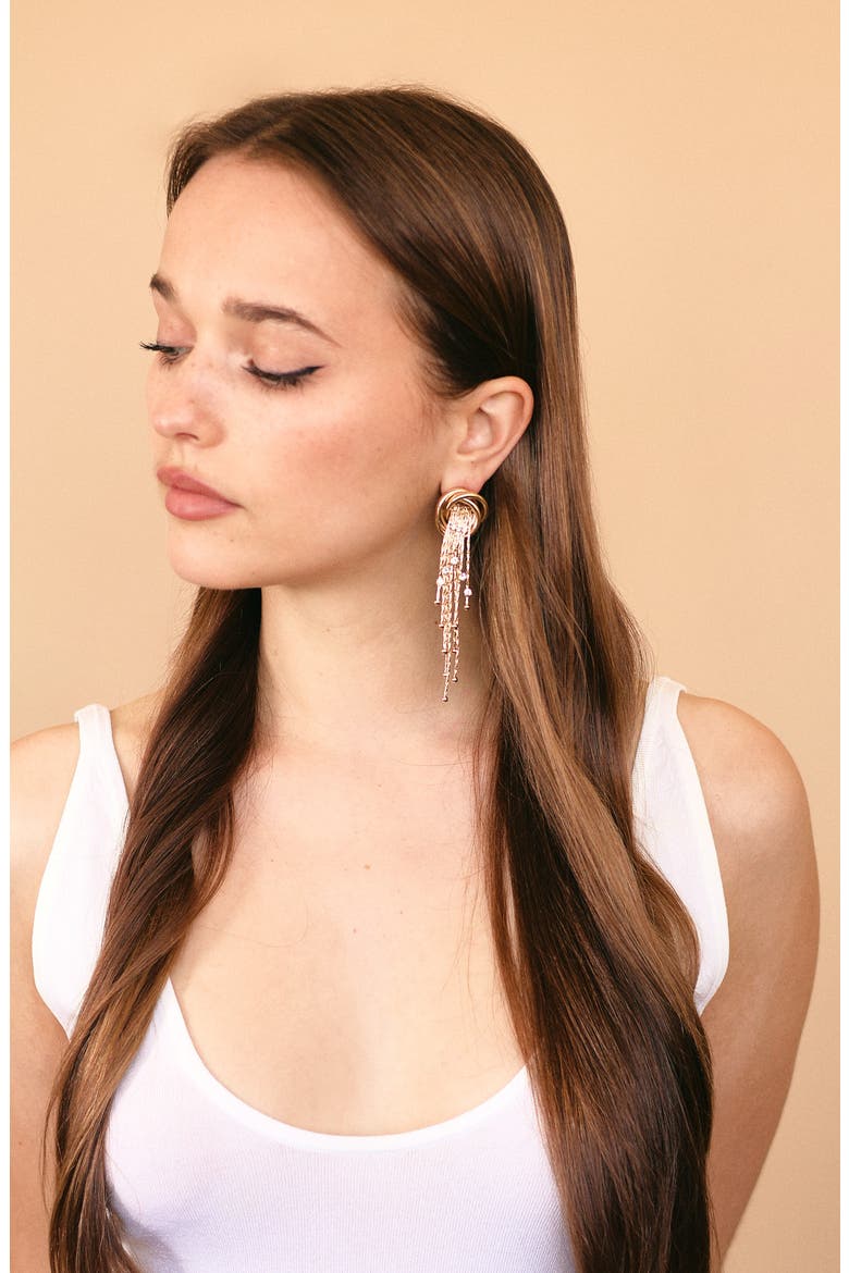 Echo Drop Earrings, Alternate, color, GOLD