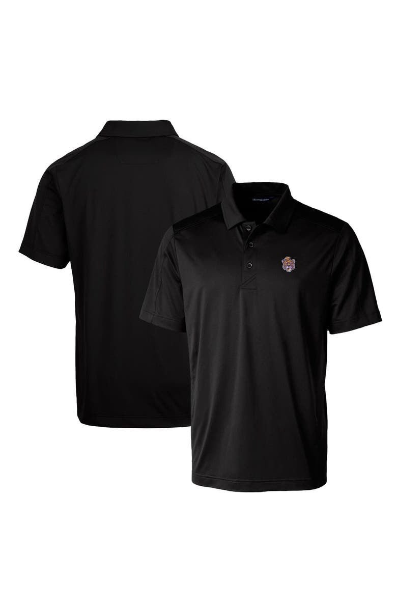Cutter & Buck Black LSU Tigers Primary Team Logo Prospect Textured Stretch Polo, Alternate, color, Black