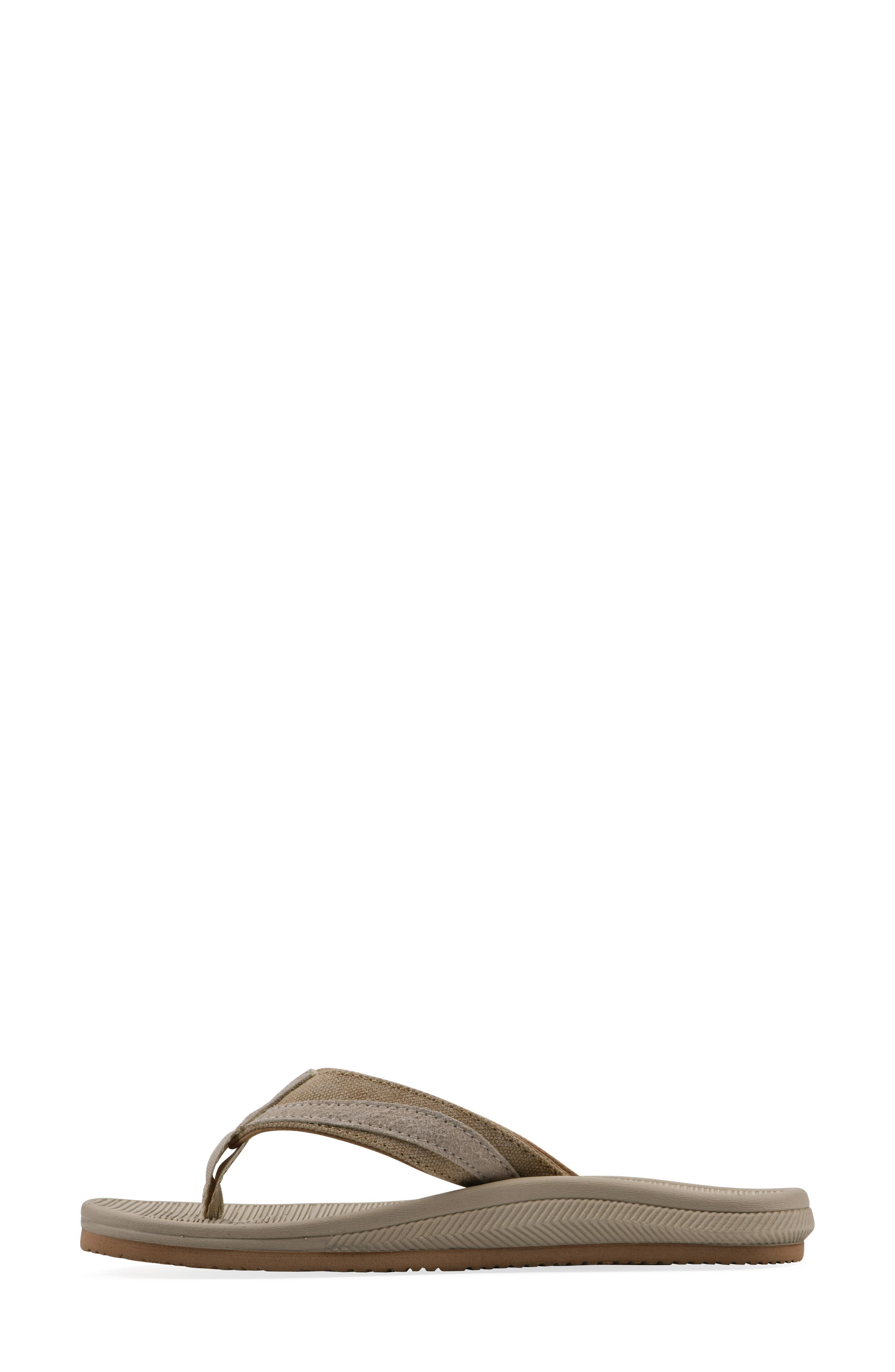 Bays Flip Flop Sandal, Alternate, color, KHAKI SANDALWOOD FABRIC