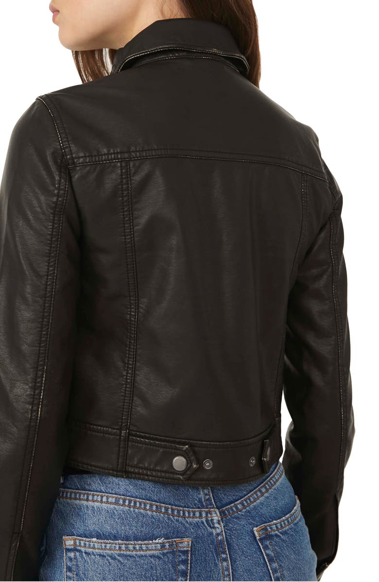 Free People EMMA SHRUNKEN VEGAN MOTO, Alternate, color,