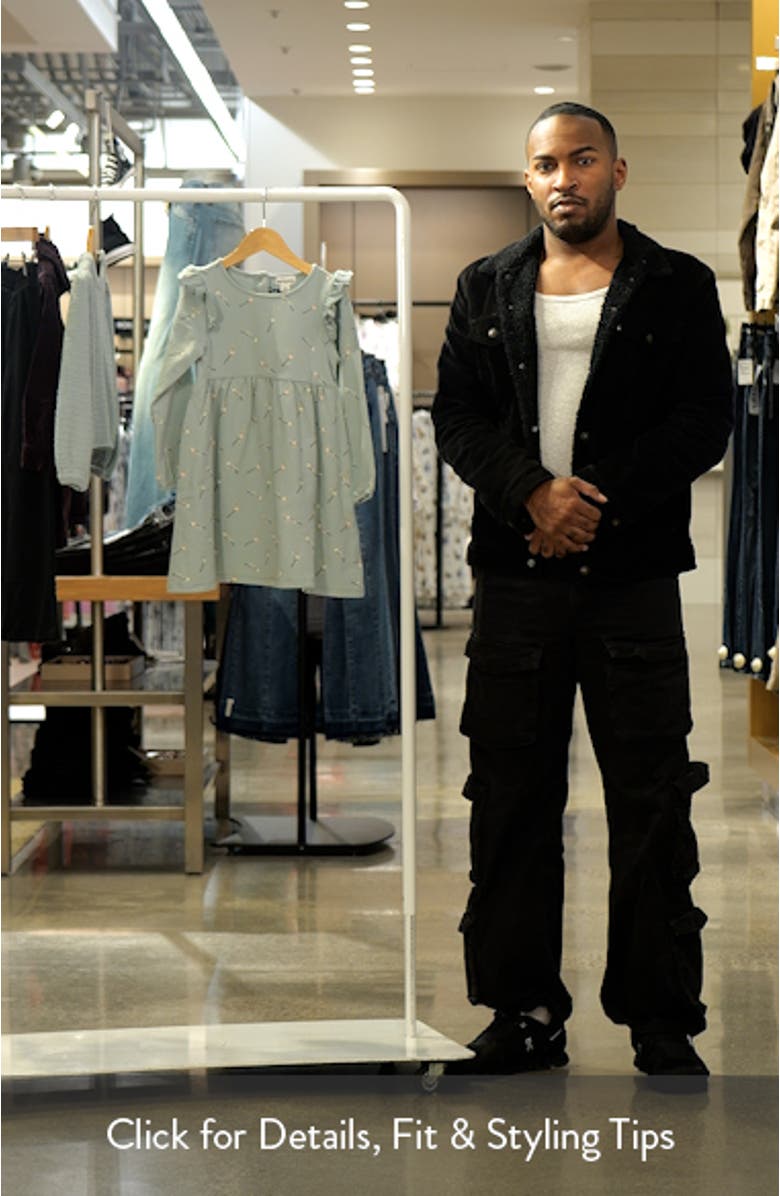 Kids' Magic Wand Print Ruffle Long Sleeve Dress, sales video thumbnail