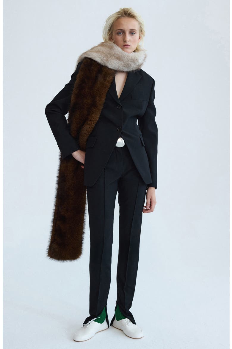 Fitted Wool Blend Jacket, Alternate, color, BLACK