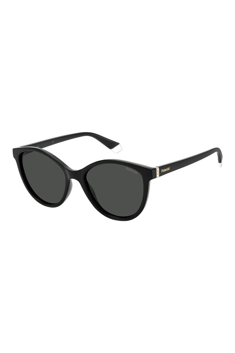 54mm Polarized Round Sunglasses, Alternate, color, BLACK/ GREY POLARIZED