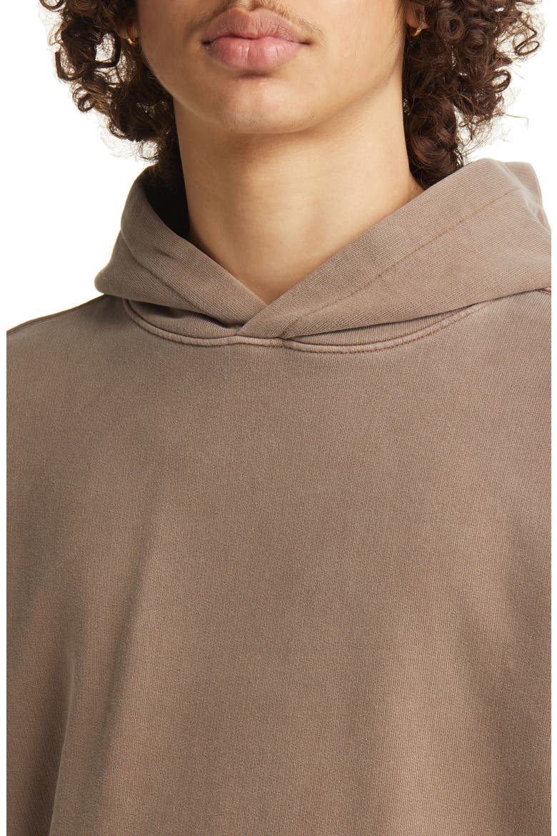 Core Oversize Organic Cotton Brushed Terry Hoodie, Alternate, color, VINTAGE BROWN