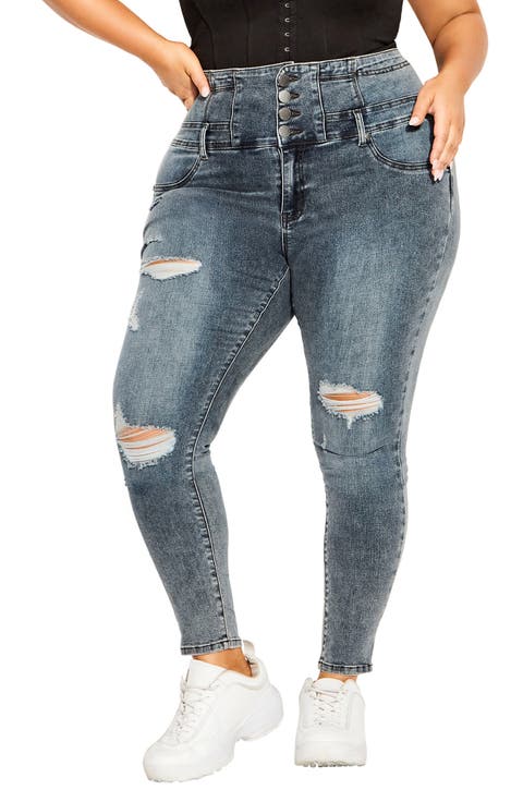 Asha Ripped Skinny Jeans (Plus Size)