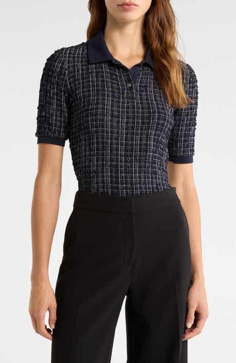 Veronica Beard Benedetta Plaid Polo
