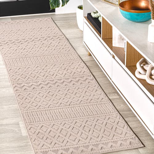 Jonathan Y Ormond High-low Modern Trellis Geometric Indoor/outdoor Area Rug In Beige/gray