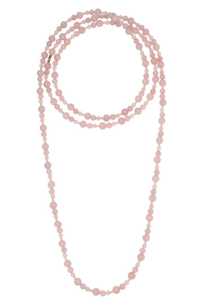 Veda Semiprecious Bead Necklace, Main, color, ROSE QARTZ