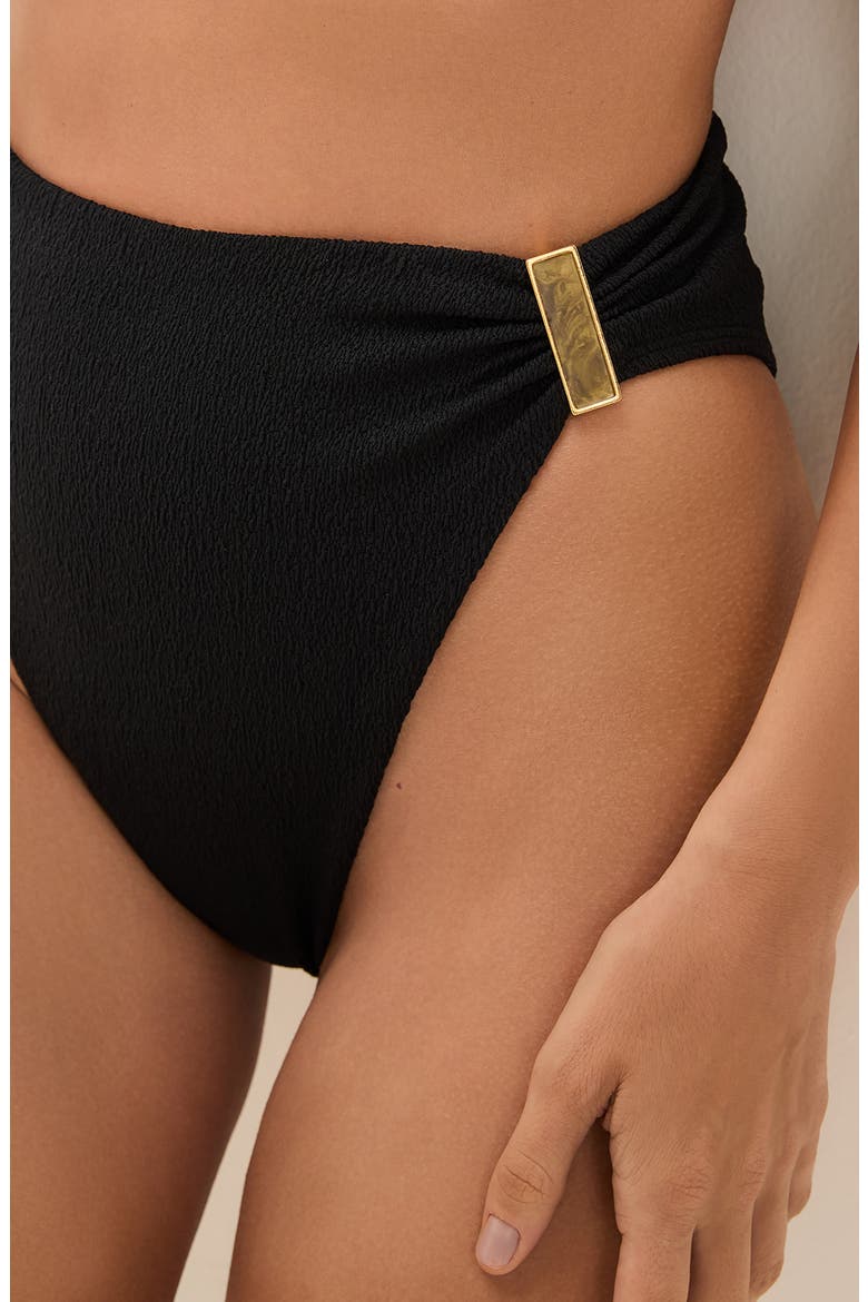 Firenze Blake Gigi High Waist Bikini Bottoms, Alternate, color, BLACK