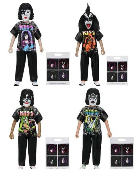 KISS NECA 6 Inch Scale Clothed Action Figures Complete Set (4)