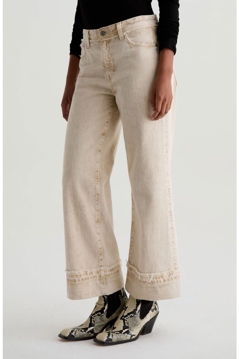 Saige Ankle Wide Leg Jeans, Alternate, color, SULFUR MELANGE CAMEL