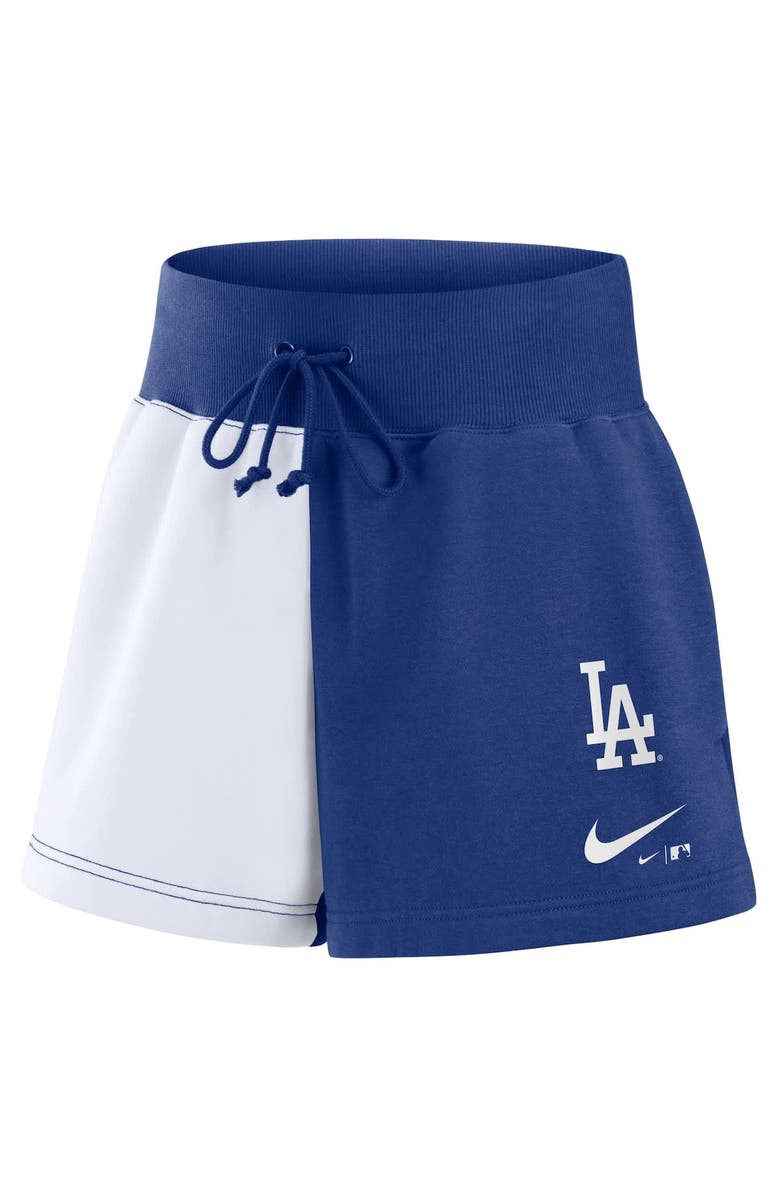 Nike Women's Nike Royal/White Los Angeles Dodgers Color-Block Phoenix Fleece Lounge Shorts, Alternate, color, Royal