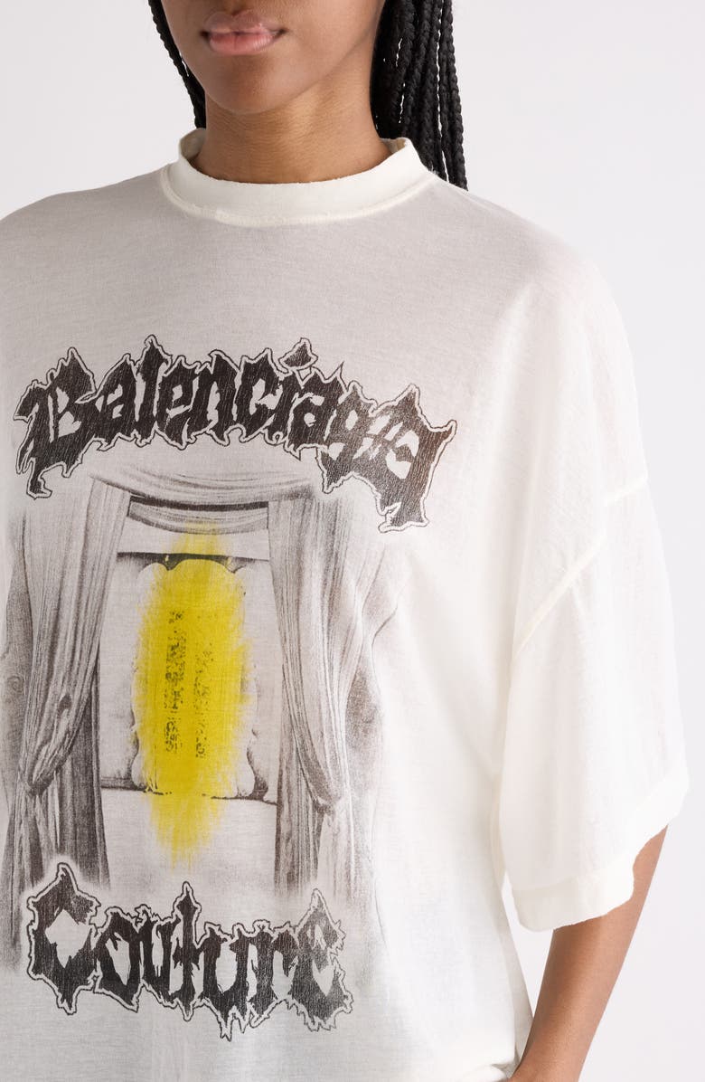 Balenciaga Shaped Fit Salon de Couture Graphic T-Shirt, Alternate, color, 9020 Cream