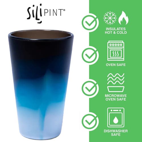 Silipint Silicone 16oz Pint Glasses 4 Pack (2) Sun Storm & (2) Moon Beam