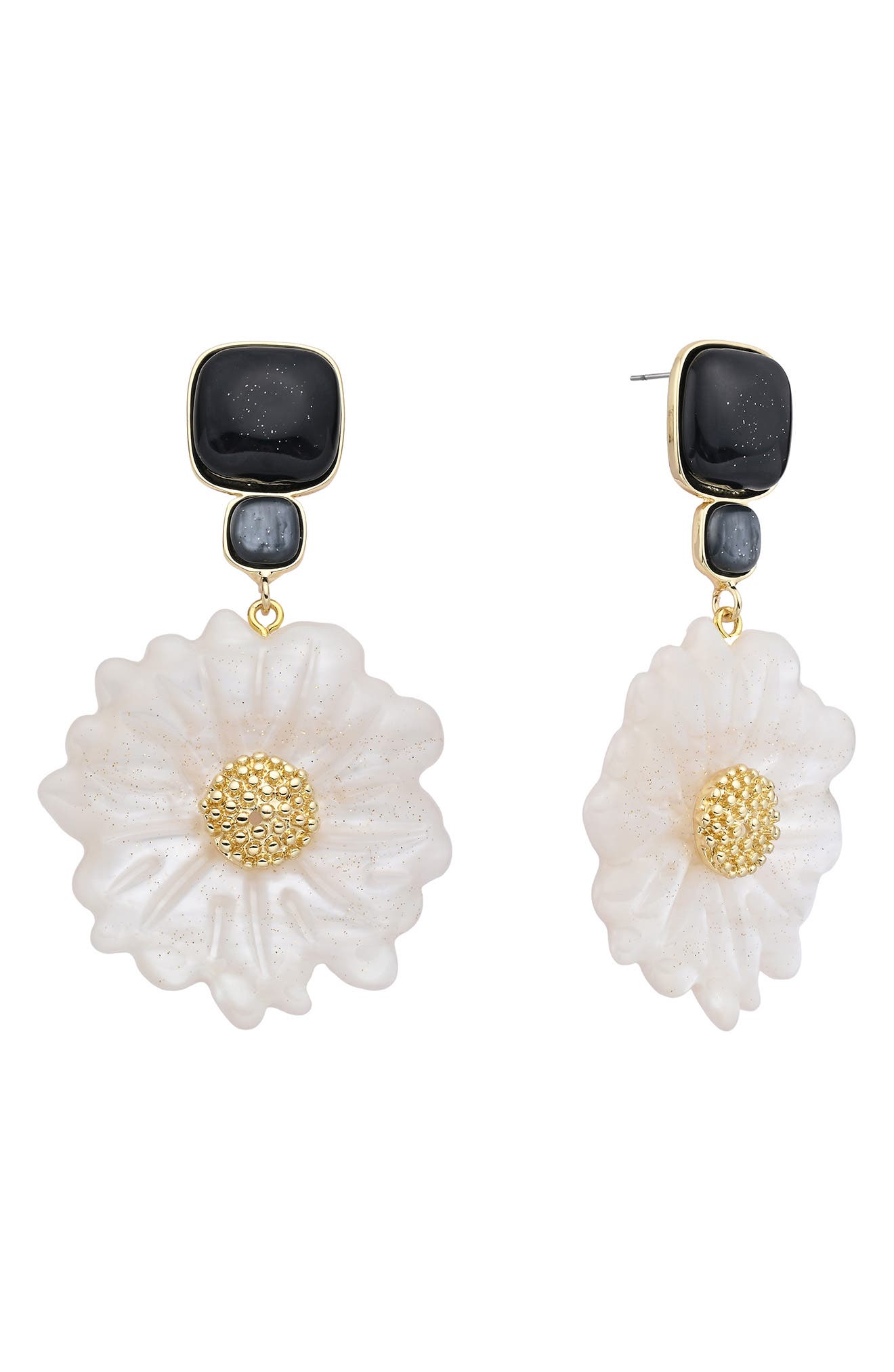 EYE CANDY LOS ANGELES Vivienne Flower Statement Drop Earrings