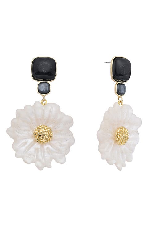 Vivienne Flower Statement Drop Earrings