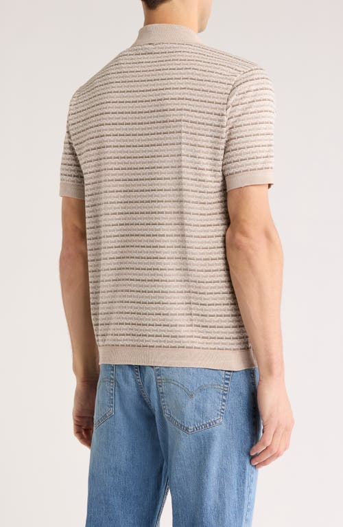 Buffalo Jeans Wrenley Jacquard Button-up Polo In Jute Combo