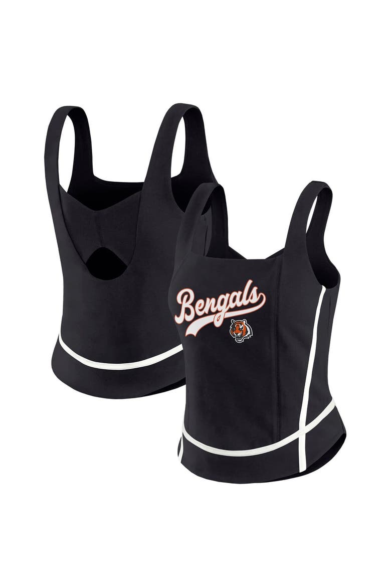 Women's WEAR by Erin Andrews Black Cincinnati Bengals Square Neck Tank Top, Alternate, color, Black