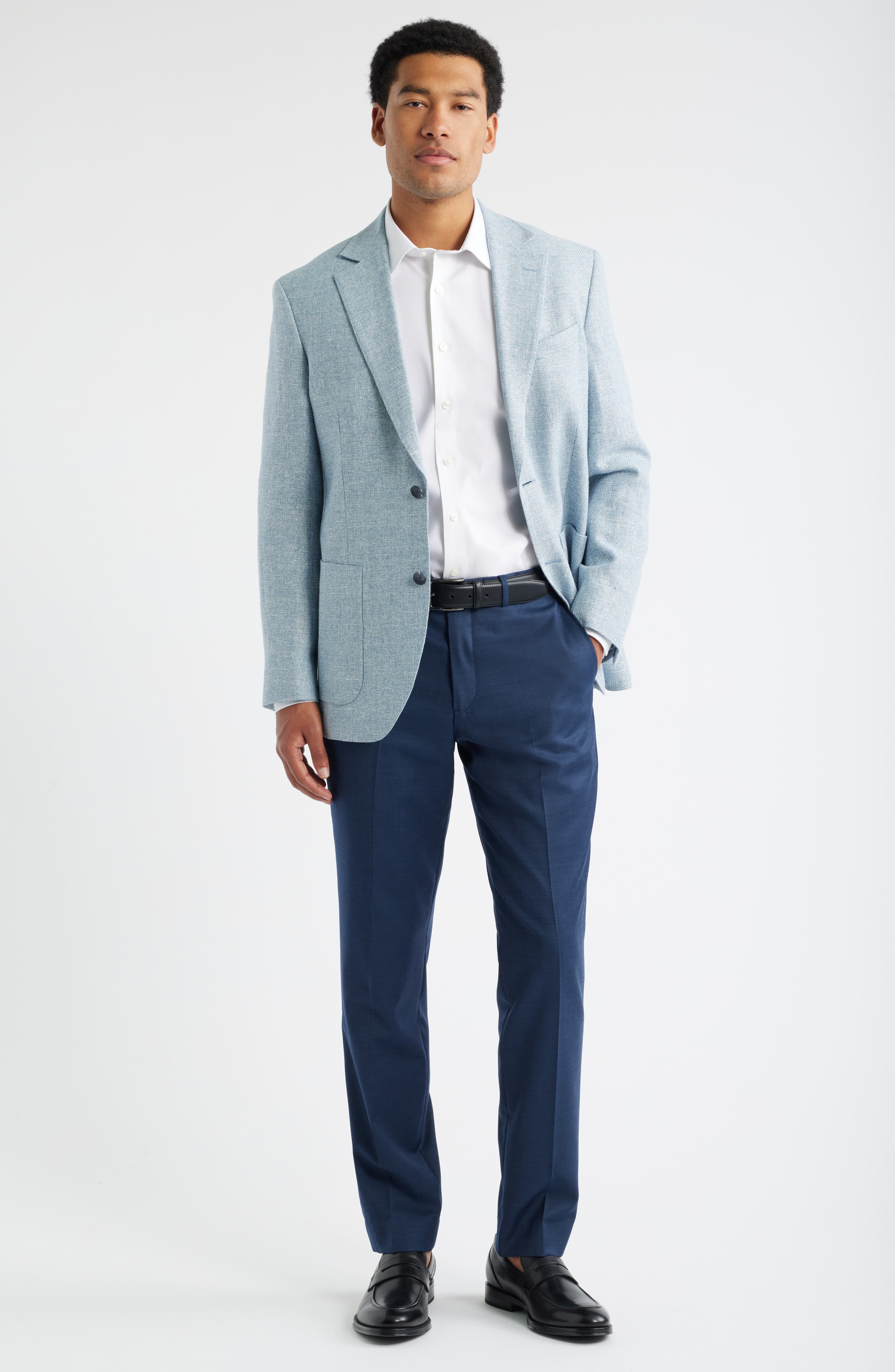 Trim Fit Solid Premium Performance Dress Shirt - image 4