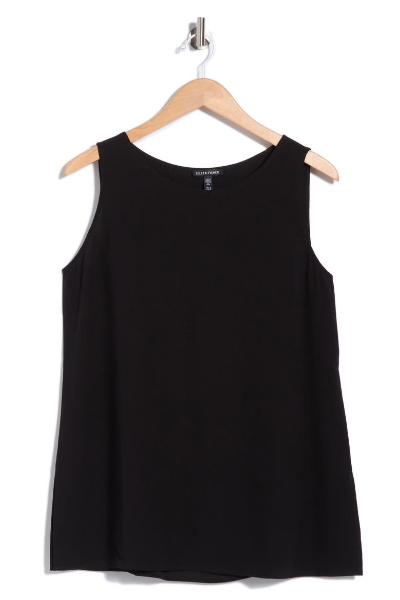 Silk Sleeveless Tunic, Main, color, BLACK