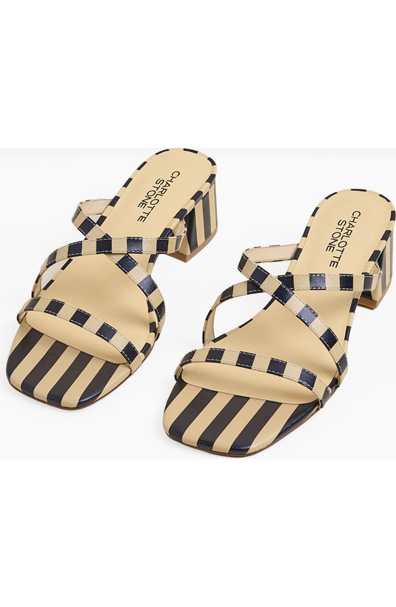 Charlotte Stone Levi Strappy Block Heel Sandal, Main, color, Black Stripe