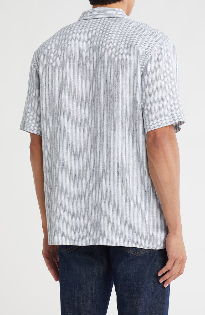 TRUTH Stripe Linen Blend Camp Shirt, Alternate, color, Pencil Stripe