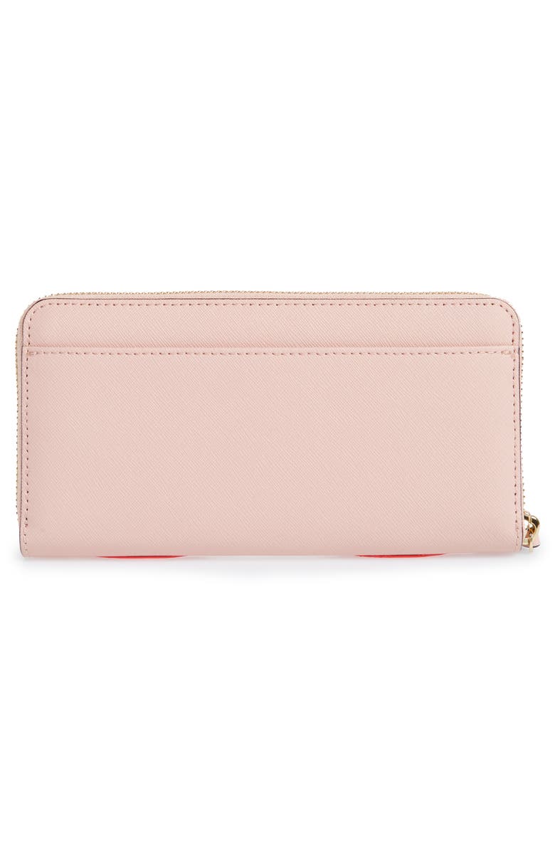 Kate Spade New York by the pool - flamingo lacey leather wallet, Alternate, color, 