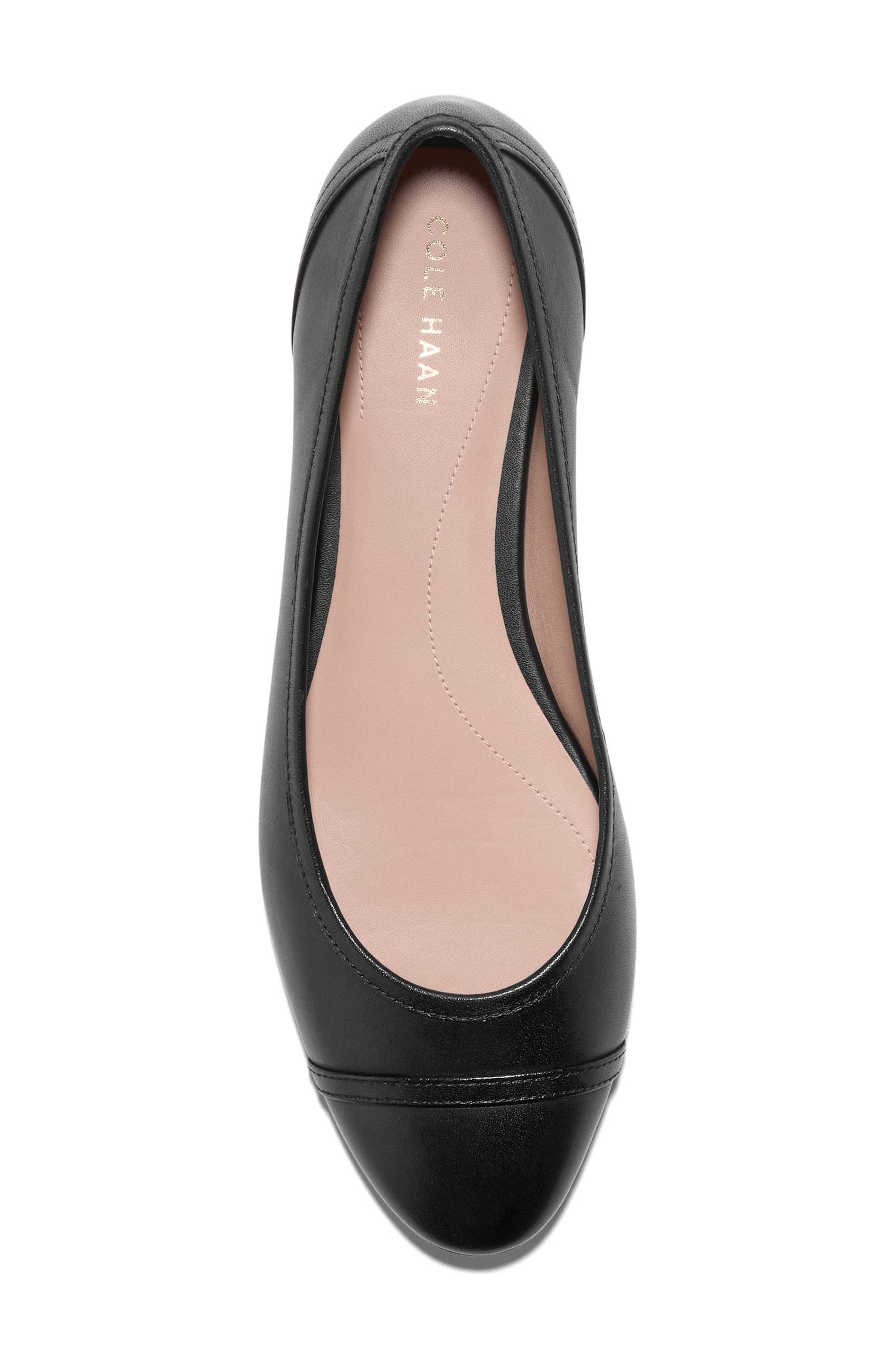 Cole Haan Raquelle Demi Wedge Ballet Flat, Alternate, color, Black Leather