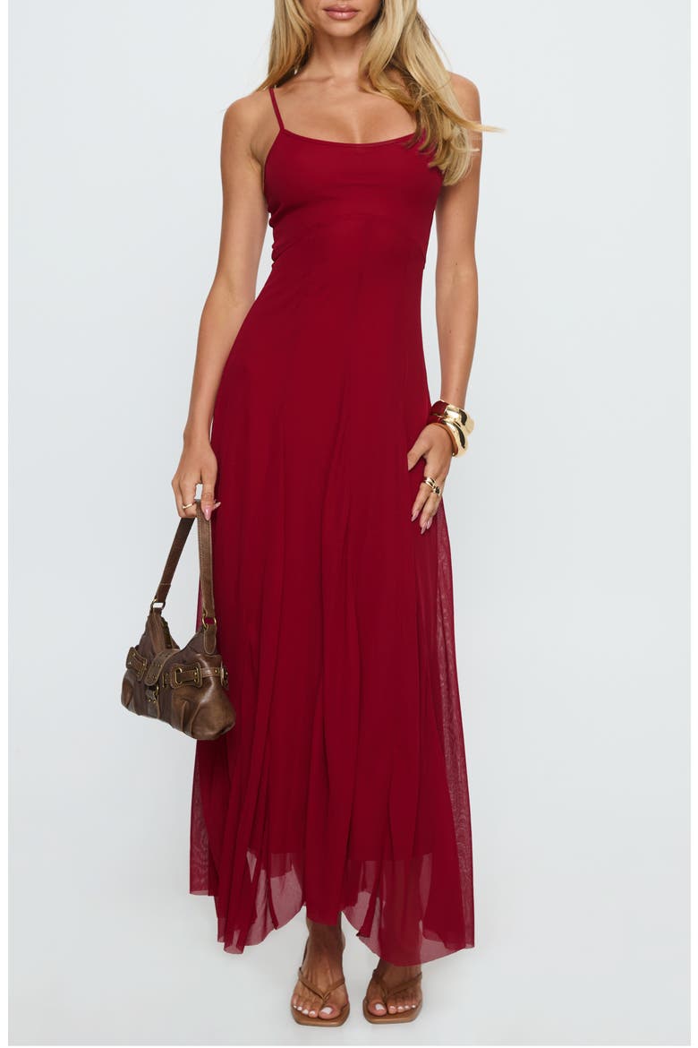 Janeira Pleated Maxi Dress, Main, color, RED