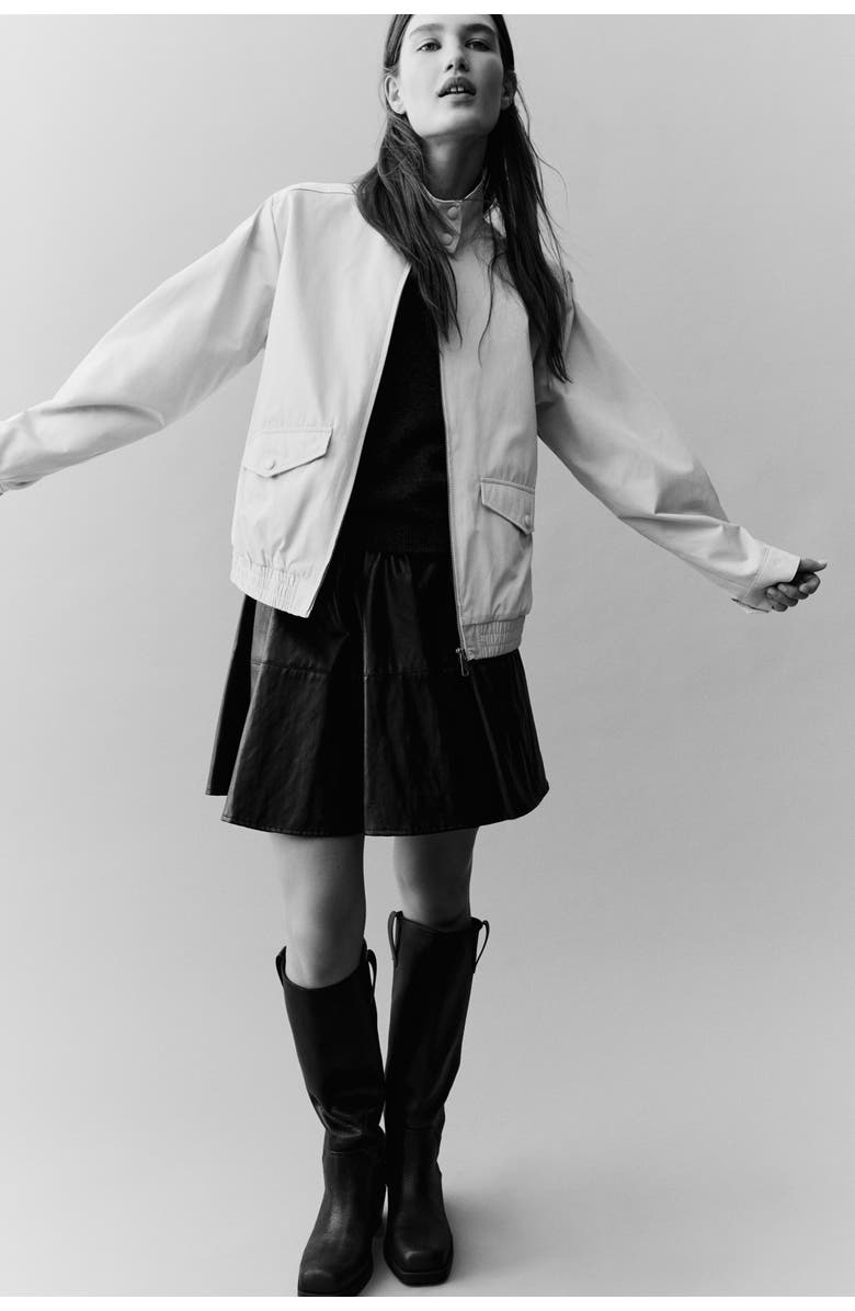 H&M Funnel-collar Jacket, Alternate, color, Light Beige