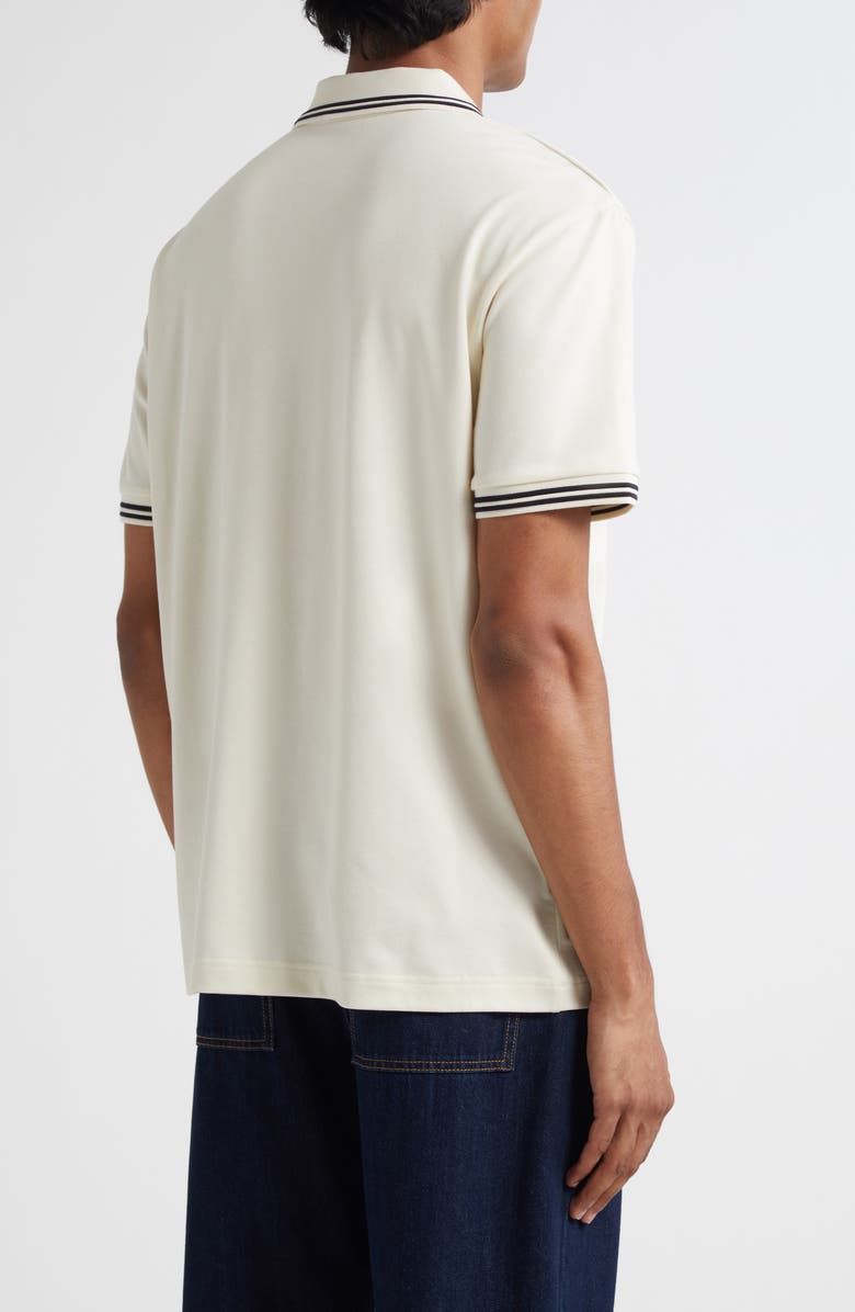 Moncler Tipped Piqué Polo, Alternate, color, Antique White