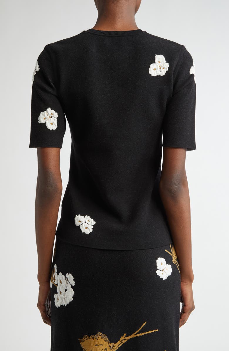 Erdem Floral Jacquard Knit Top, Alternate, color, 