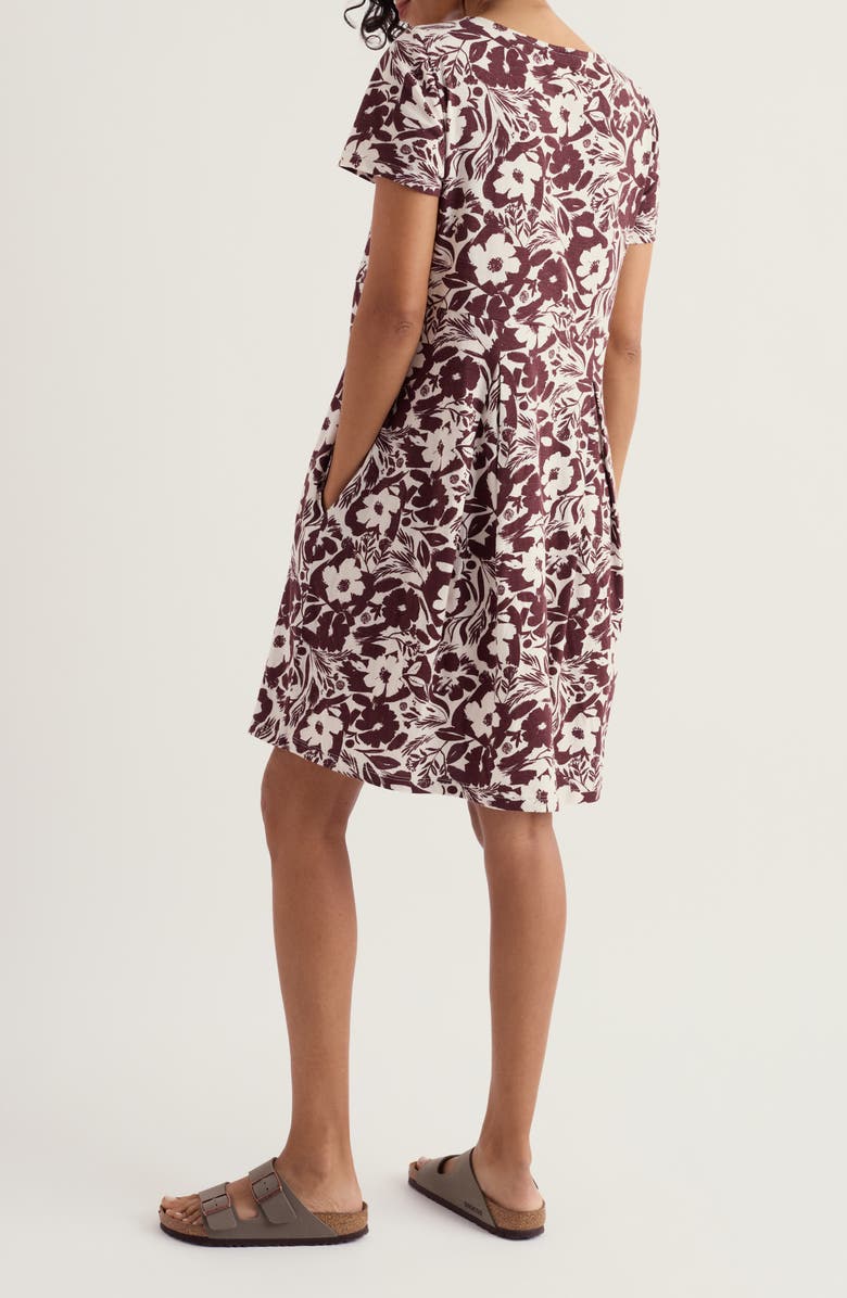 Seasalt Cornwall Witch Hazel Floral Pleated Skirt Dress, Alternate, color, Summer Shadows Cacao