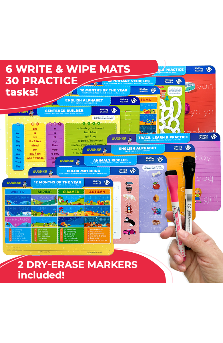 Quokka Kids Handwriting and Search & Find Activity Cards Set, Alternate, color, Abc