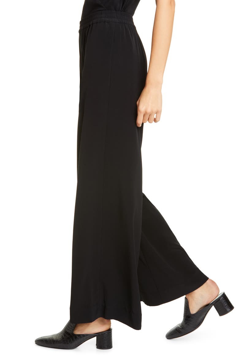 Crepe Palazzo Pants, Alternate, color, BLACK