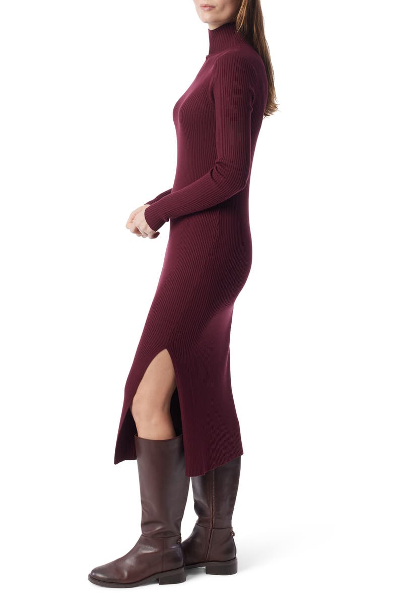 DO by Dee Ocleppo Merritt Easy Long Sleeve Rib Sweater Dress, Alternate, color, Maroon Banner