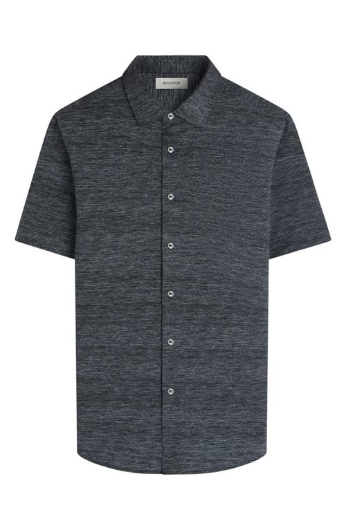 Bugatchi Miles Ooohcotton® Space Dye Short Sleeve Button-up Shirt In Gray