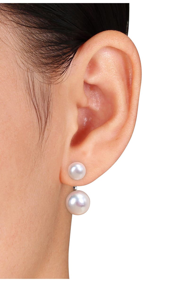 DELMAR Sterling Silver 7-10.5mm Freshwater Pearl Jacket Earrings, Alternate, color, 