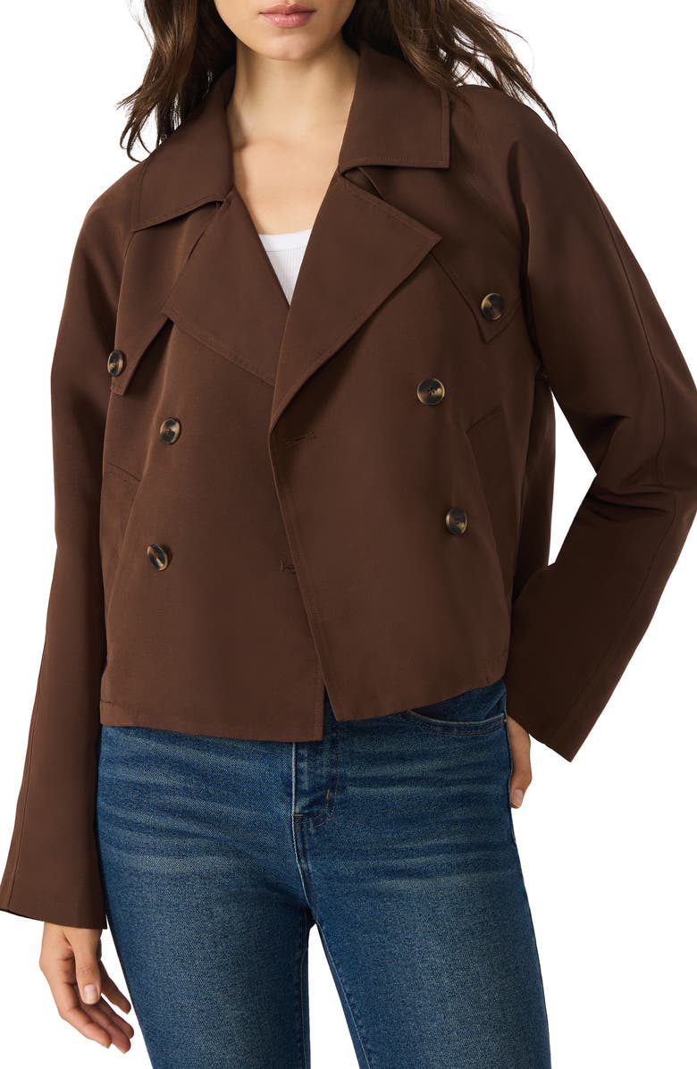 Steve Madden Double Breasted Short Trench Coat, Main, color, 