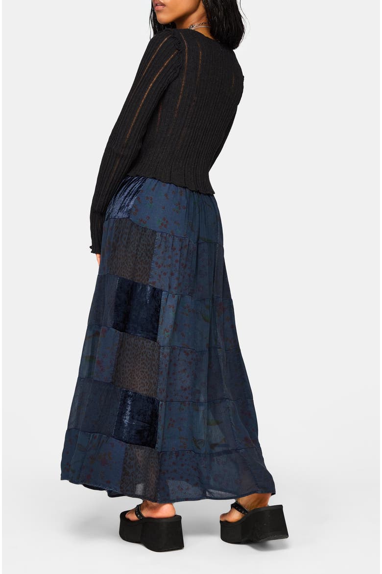Mabel Patchwork Skirt, Alternate, color, Navy