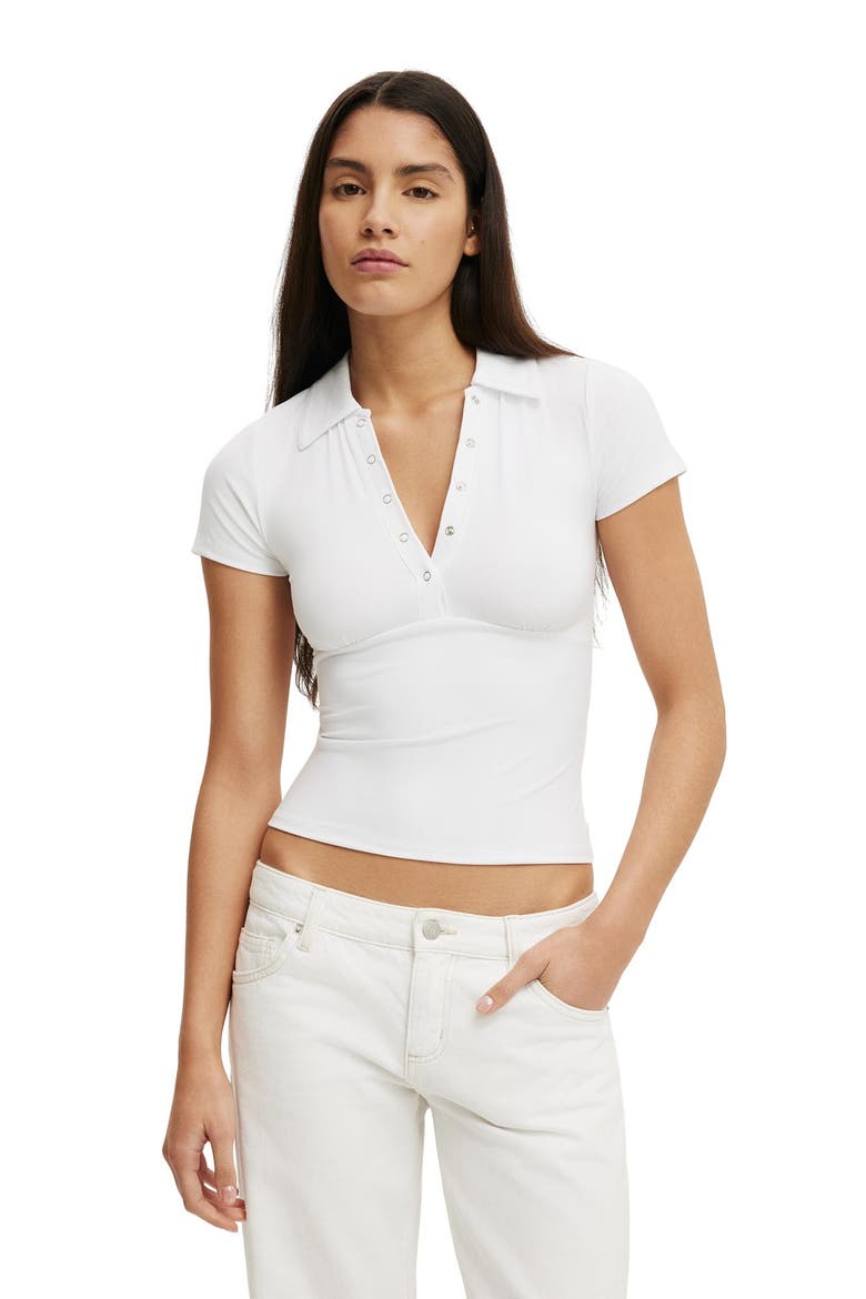 Women's Hold Me Polo Short Sleeve, Main, color, White