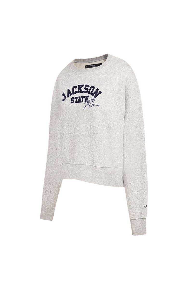 PRO STANDARD Women's Ash Jackson State Tigers Classic 3-Hit Pullover Sweatshirt, Alternate, color, Heather Gray