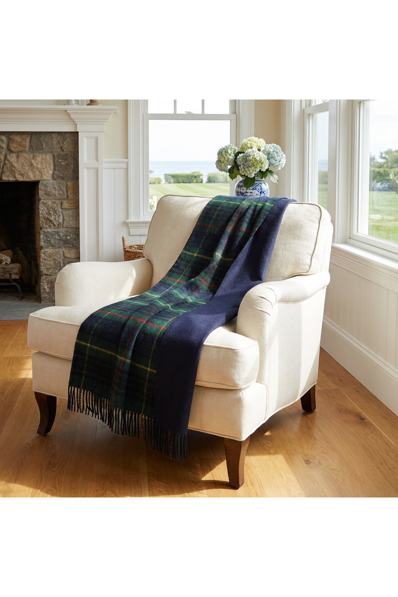 Highland Tweeds Double Cloth Reversible Throw, Alternate, color, Hunting Stewart