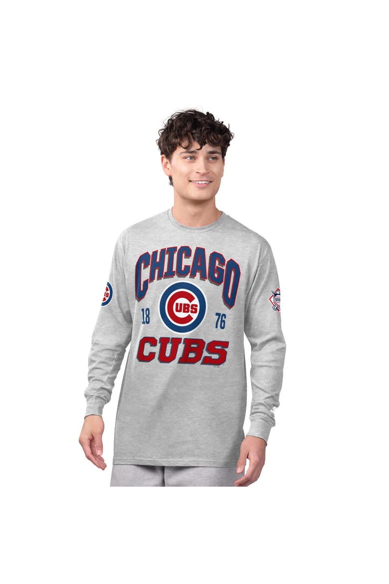 Men's Starter  Heather Gray/Royal Chicago Cubs Two-Pack Long Sleeve & Short Sleeve T-Shirt Set, Alternate, color, Royal