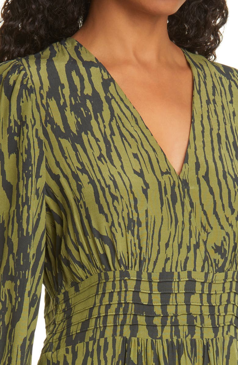 Baum und Pferdgarten Astrella Woodcut Print Long Sleeve Fit & Flare Dress, Alternate, color, 