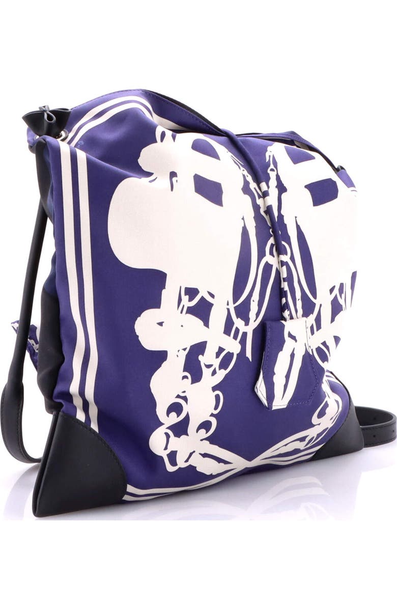 Pre-Owned Hermes Silky City Bag Printed Silk and Leather PM, Alternate, color, Blue
