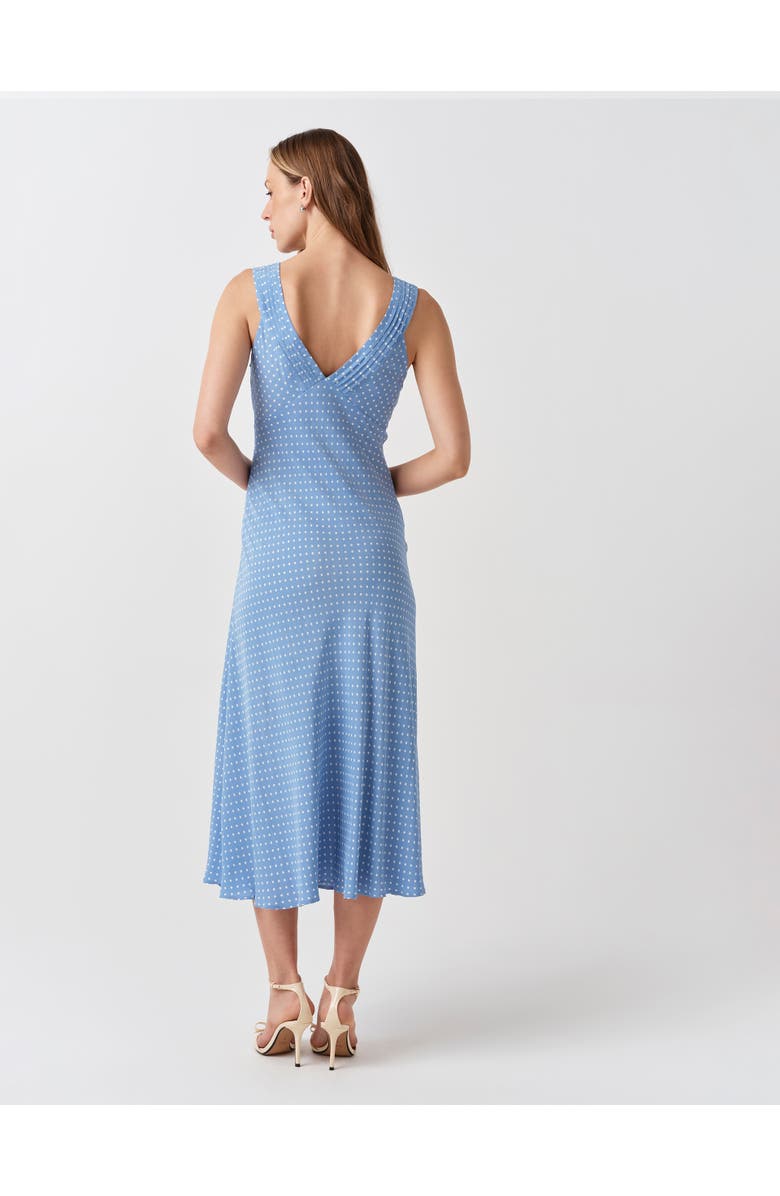 Ghost London Elise Spot Pintuck Crepe Midi Dress, Alternate, color, Blue Spot