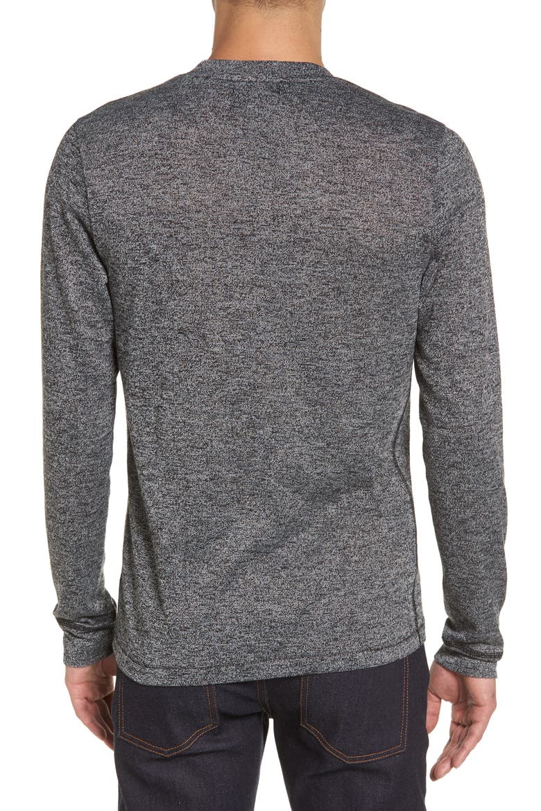 Treasure&Bond Knit Long Sleeve Henley, Alternate, color, BLACK ROCK